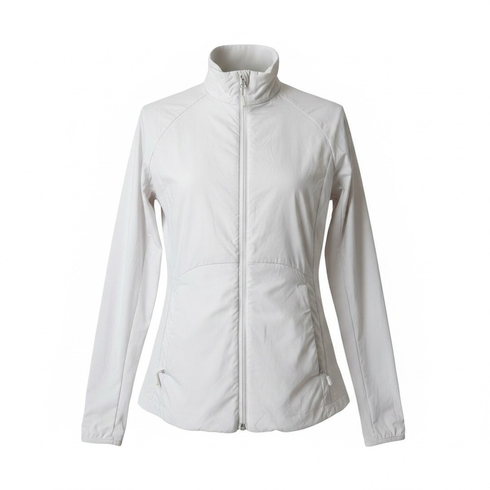 32 Degrees Cool Womens White Lightweight Full Zip Active Jacket Small Mock Neck